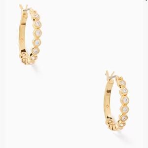 Kate Spade Gold plated cubic zirconia full circle Huggies